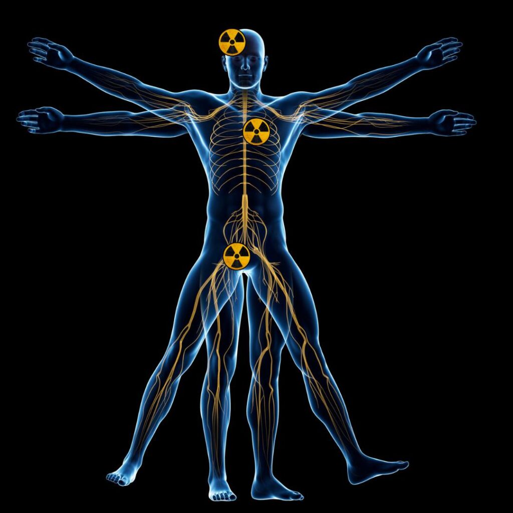 non solo insonnia ma anche accumuli radioattivi che fuori escono dal corpo