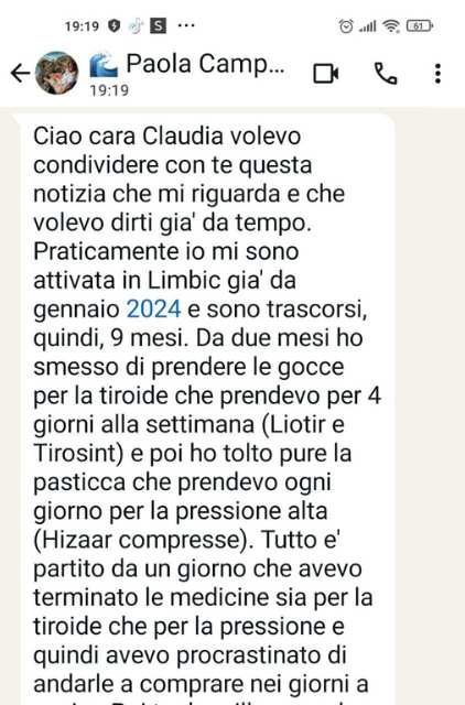 Limbic Arc. Testimonianza di Paola. WhatApp1