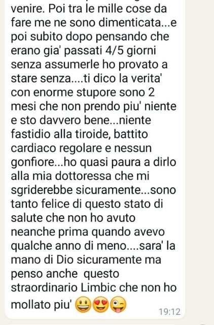 Limbic Arc. Testimonianza di Paola. messaggio WhatApp